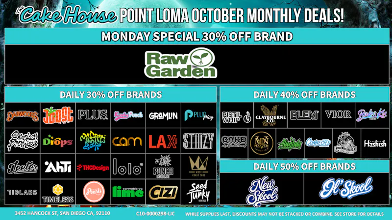 The Cake House - Gaslamp Monday Specials 30% Off Brands!