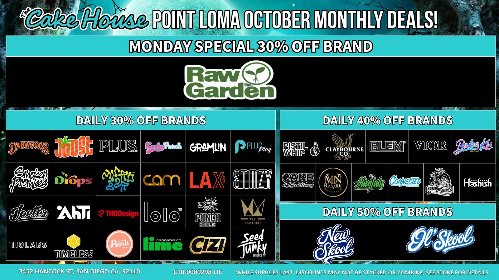 The Cake House - Ocean Beach Monday Specials 30% Off Brands!