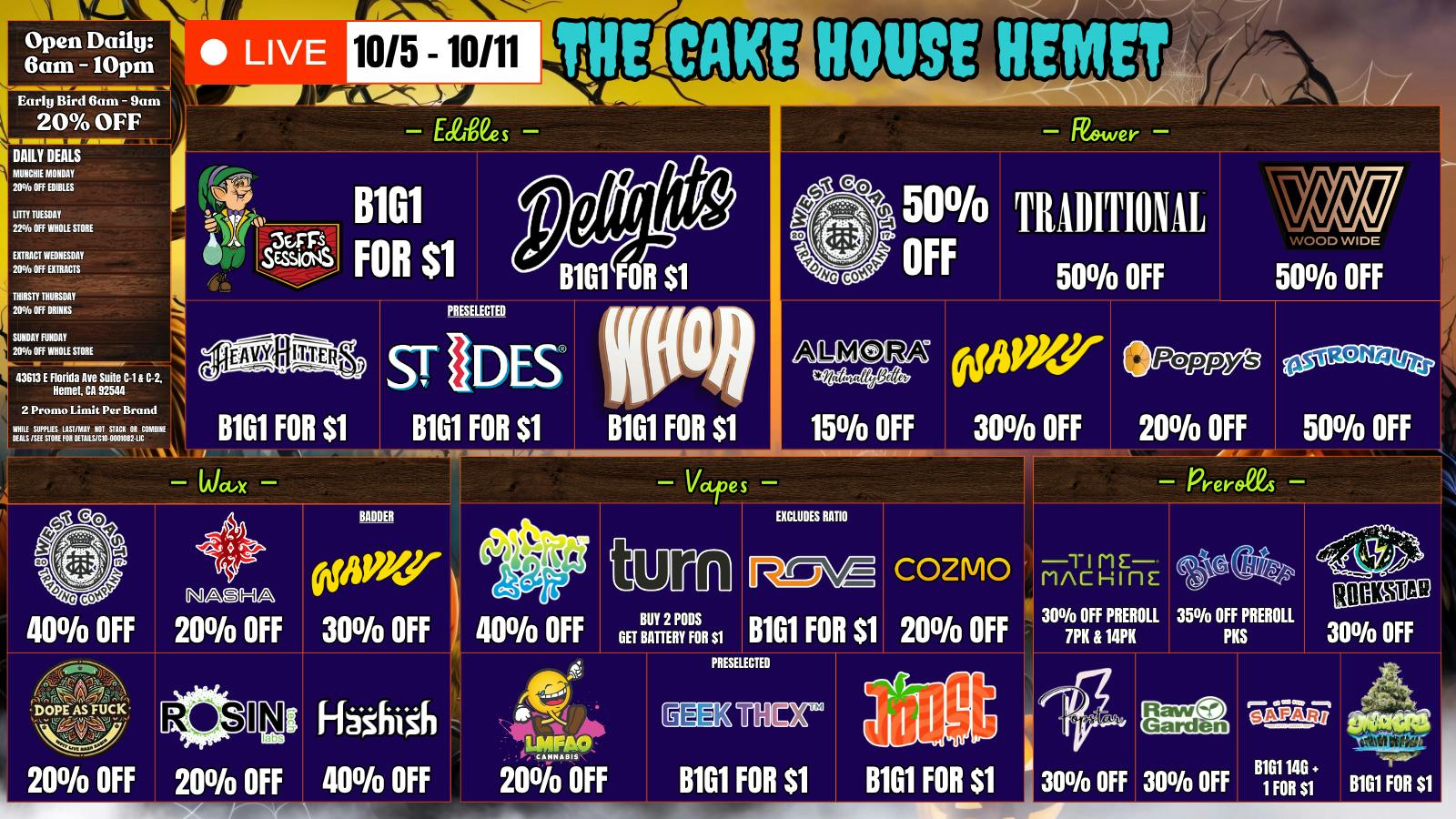 THE CAKE HOUSE HEMET TCH Hemet Weekly Deals!