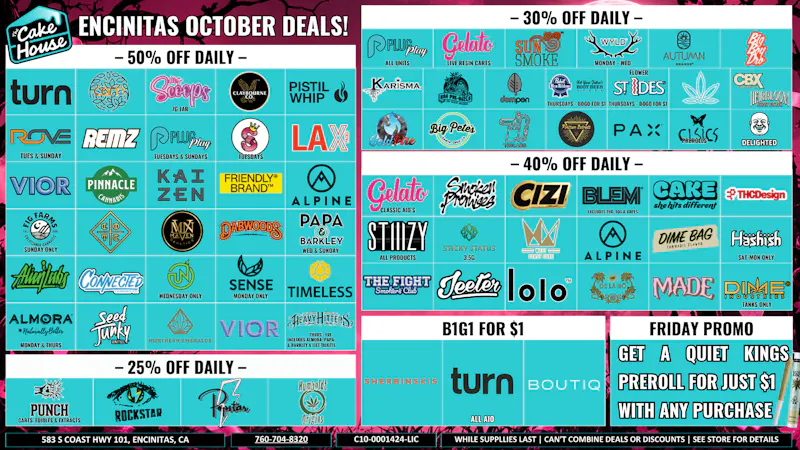The Cake House - Encinitas TCH ENCINITAS OCTOBER DEALS | SAVE ALL MONTH LONG!
