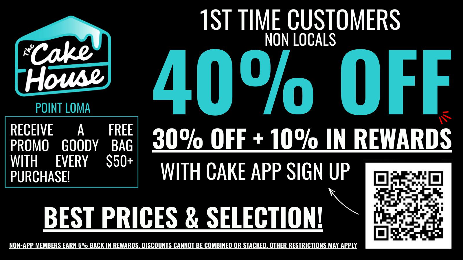 The Cake House Point Loma POINT LOMA NEW CUSTOMERS SAVE 40% IN TOTAL VALUE!