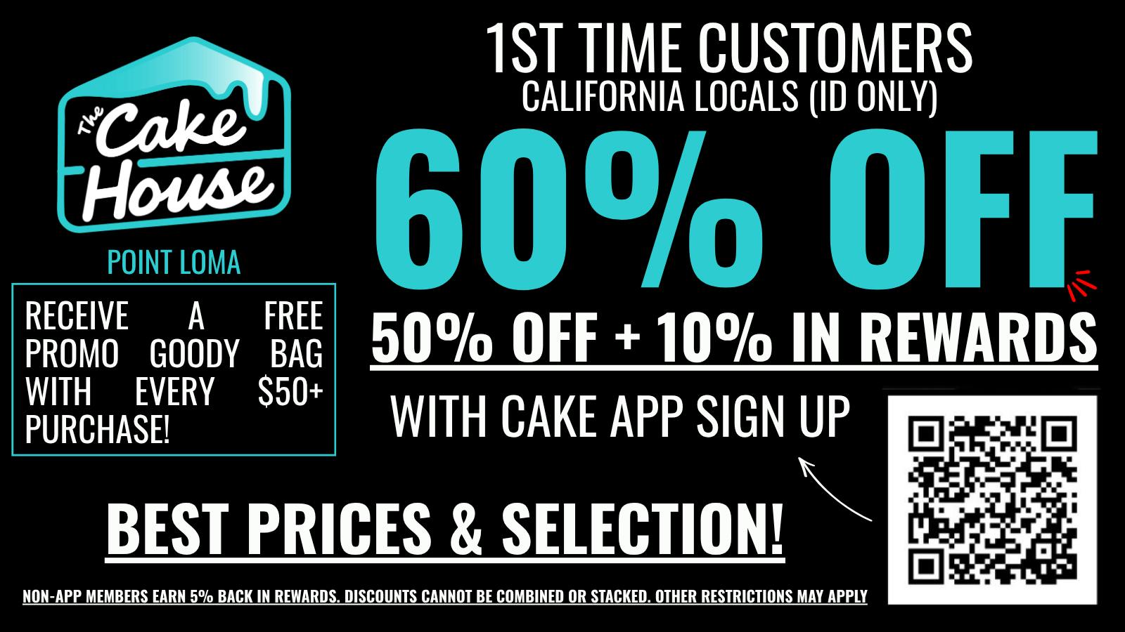 The Cake House Point Loma POINT LOMA NEW CUSTOMERS SAVE 60% IN TOTAL VALUE!