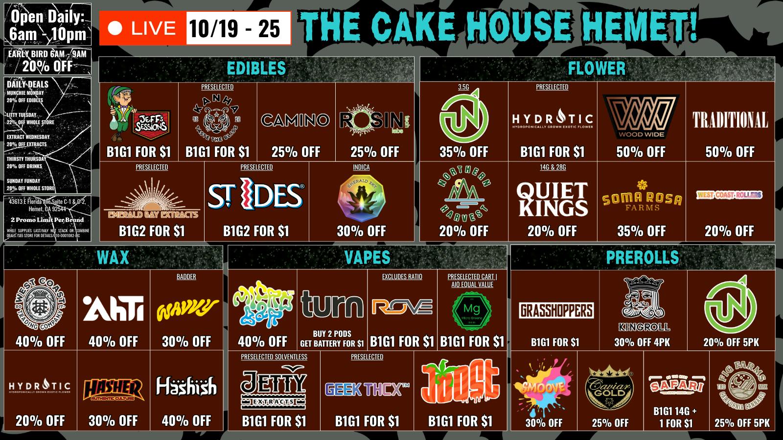 THE CAKE HOUSE HEMET TCH HEMET WEEKLY DEALS | NEW SAVINGS EVERY WEEK!