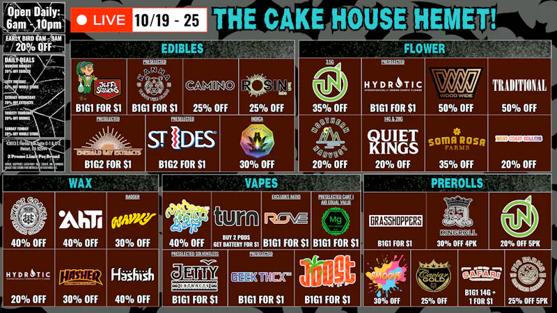 THE CAKE HOUSE HEMET TCH HEMET WEEKLY DEALS | NEW SAVINGS EVERY WEEK!