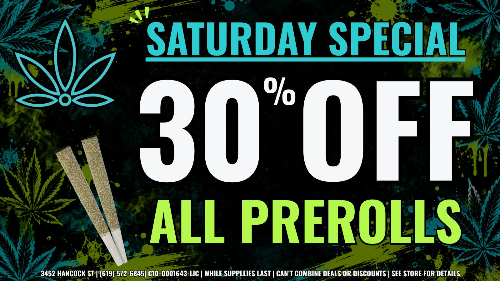 Mankind Dispensary SATURDAY PREROLLS DEAL | 30% OFF