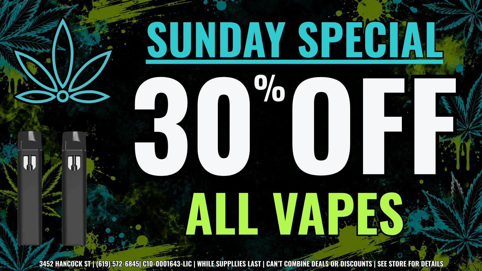 Mankind Dispensary SUNDAY VAPES DEAL | 30% OFF