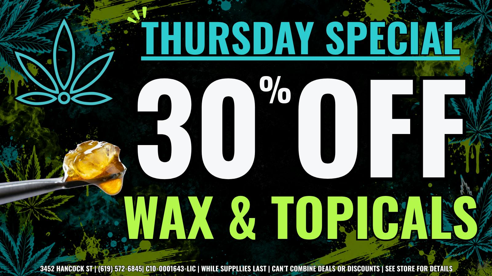Mankind Dispensary THURSDAY WAX DEAL | 30% OFF