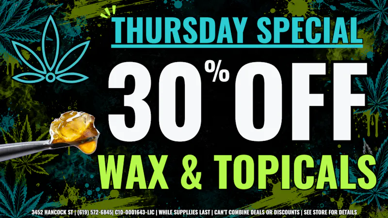 Mankind Dispensary THURSDAY WAX DEAL | 30% OFF