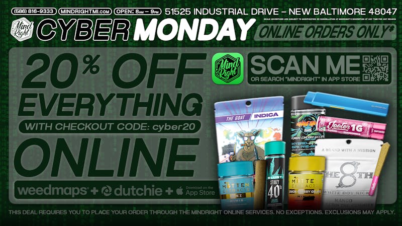 MindRight CYBER MONDAY 👾🍃 20% OFF EVERYTHING CODE: CYBER20