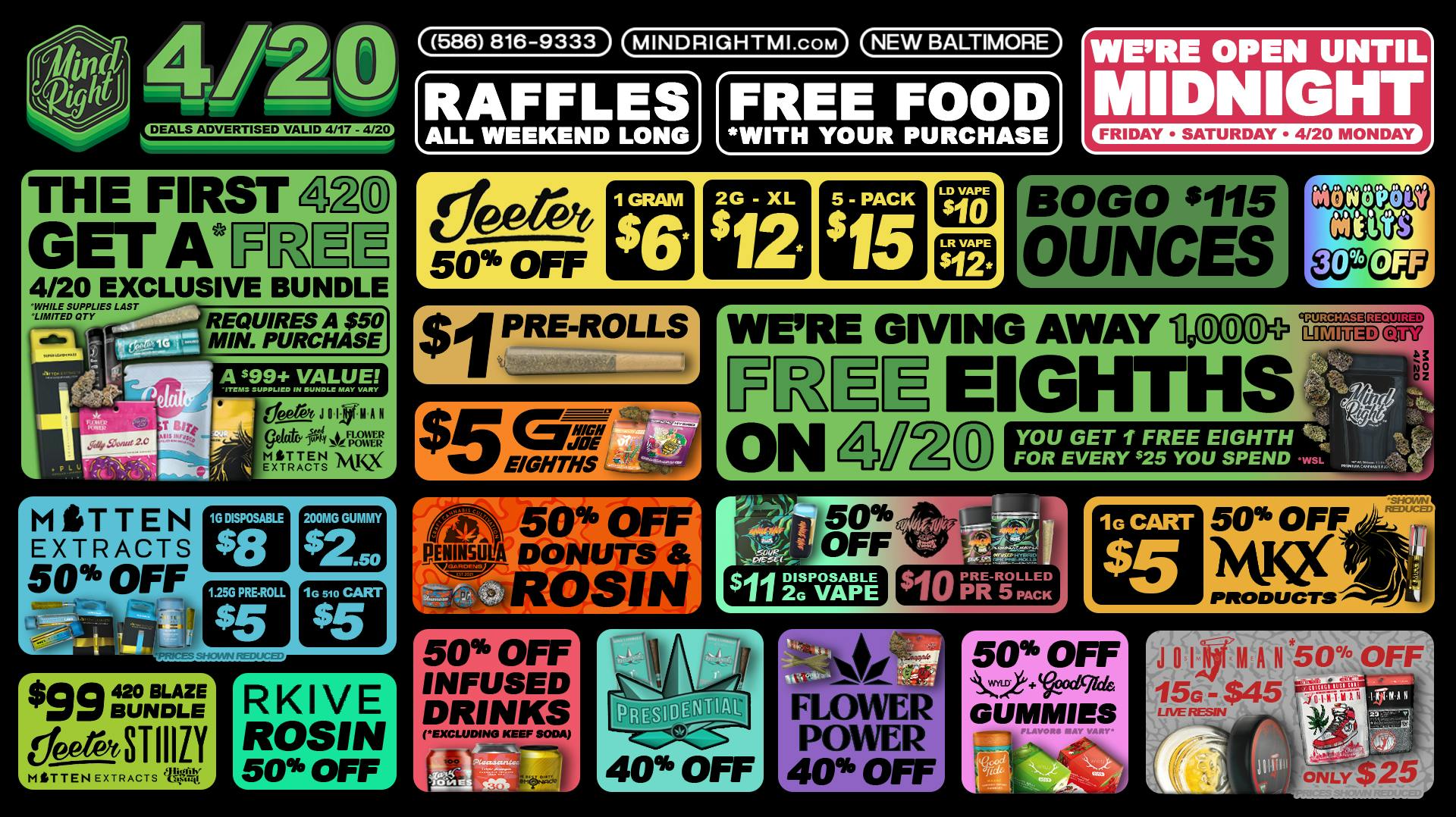 MindRight 420 Weekend Deals at Mindright New Balt!