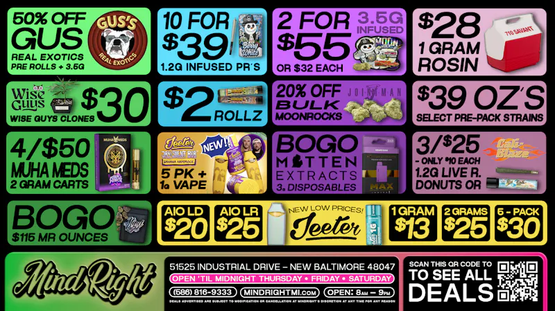 MindRight Best Deals in Town! Mindright New Baltimore🔥🍃