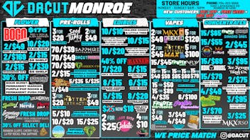 DACUT - Monroe 15/$55 DABS, 15/$45 CARTS, 10/$10 GUMMIES & MORE
