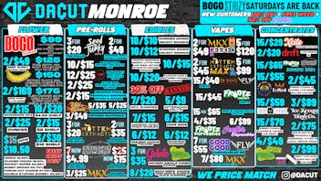 DACUT - Monroe 15/$55 Dabs / BOGO OZ/ 70/$39 Pre-Rolls + more