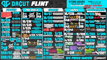 DACUT - FLINT BOGO Ounces, 10/$7 Gummies, 15/$29 Concentrate