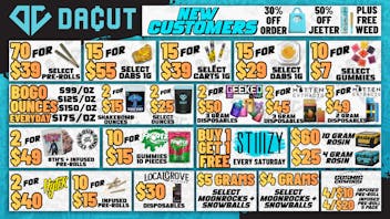 DACUT - Monroe 10/$7Gummies, BOGO Ounces, 15/$29Dabs, 15/$39Carts