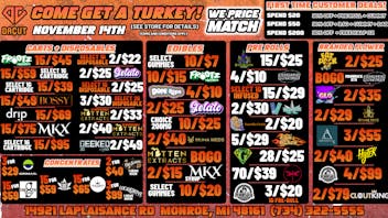 DACUT - Monroe 10/$7 Gummies, 70/$39 Pre-rolls, 15/$45 cartridges