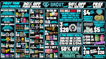 DACUT - FLINT BOGO Ounces, 3/$9.99 Carts, 10/$6.99 Gummies +more