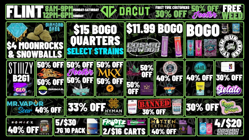 DACUT - FLINT BOGO Quarters, Cannons, and MORE!