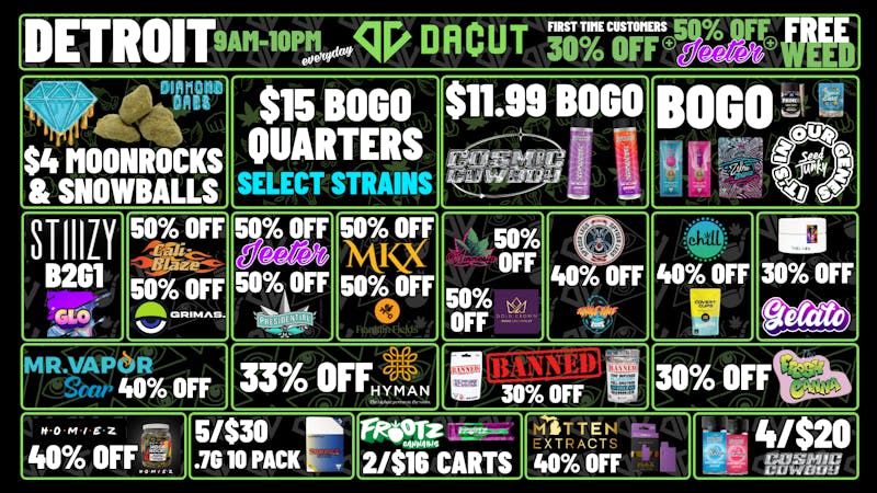 DACUT BOGO Quarters and $4 Moonrocks