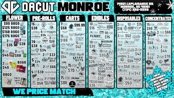 DACUT - Monroe BOGO OZ, 10/$15 Disposables, 15/$54 Carts + More