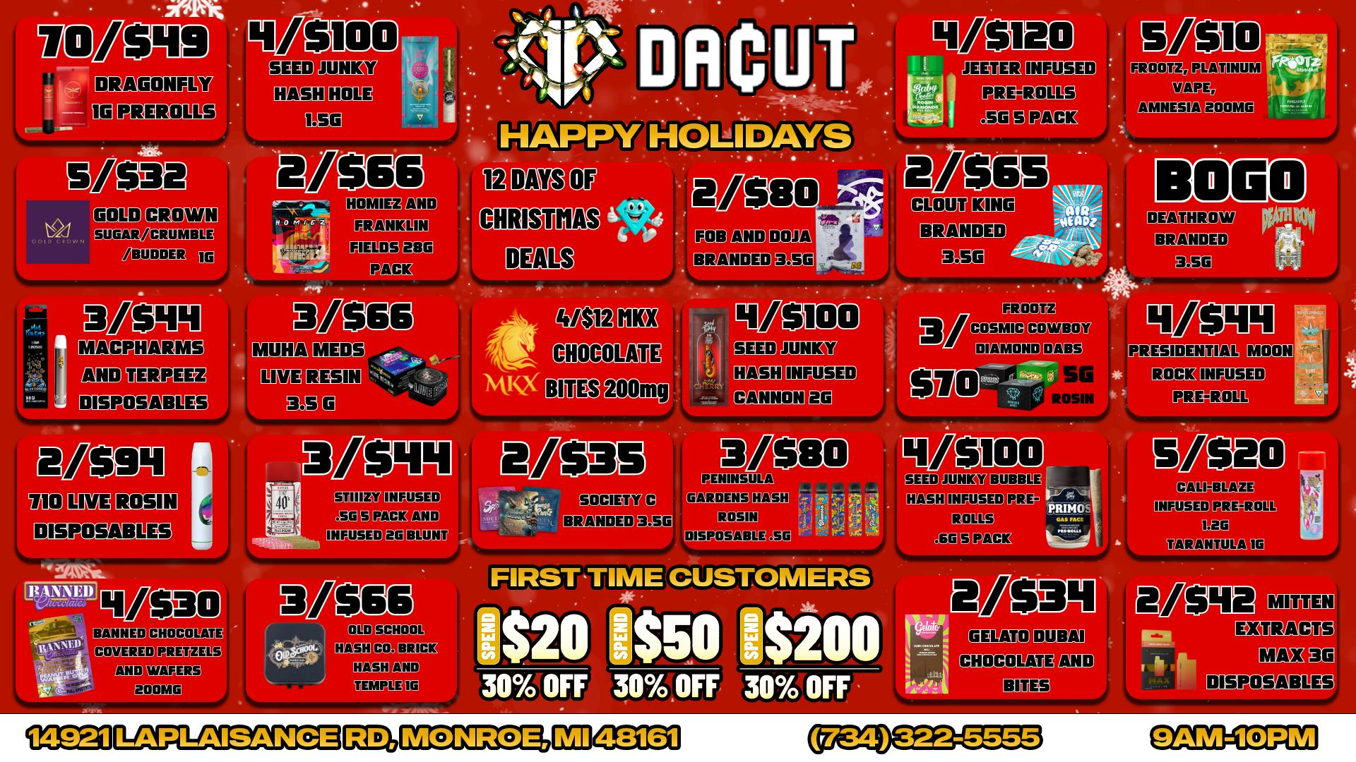 DACUT - Monroe 12 Days of Christmas Deals and Grinchy Steals