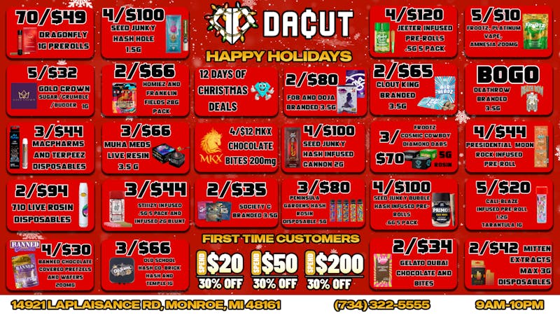 DACUT - Monroe 12 Days of Christmas Deals and Grinchy Steals