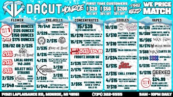 DACUT - Monroe BOGO Ounces, 15$39 Carts, 15/$35 Dabs + MORE