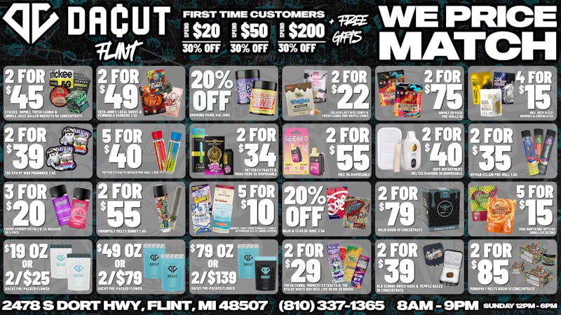 DACUT - FLINT 5/$10 Gummies, 3/$20 Infused Pre-Rolls + More!
