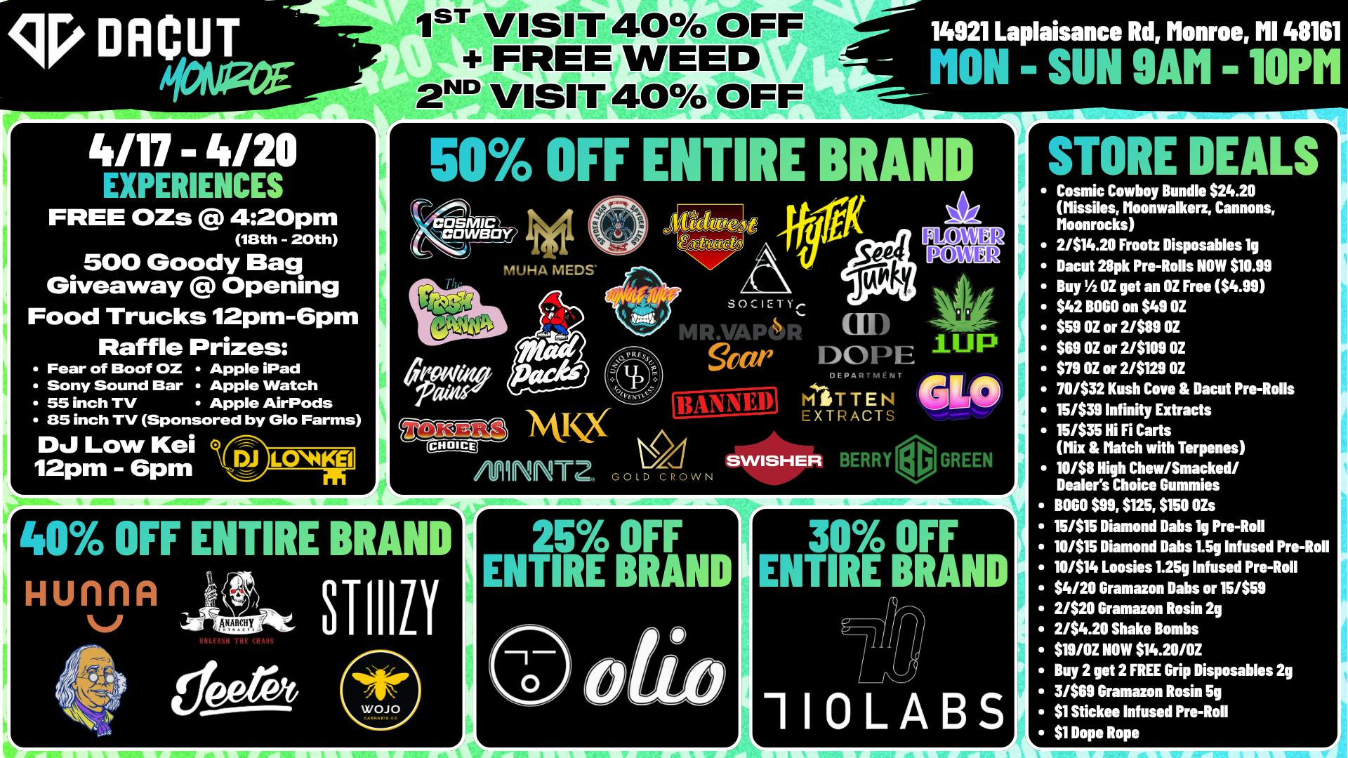 DACUT - Monroe Get Up To 50% Off Your Favorite Brands 4/17 - 4/20