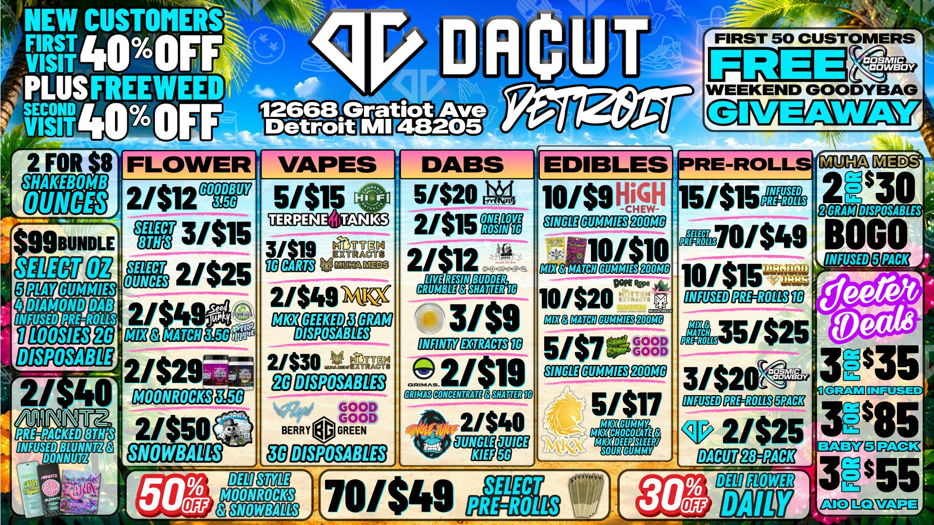 DACUT 2/$8 Shake OZ, 5/$15 Carts, 5/$7 Gummies + MORE