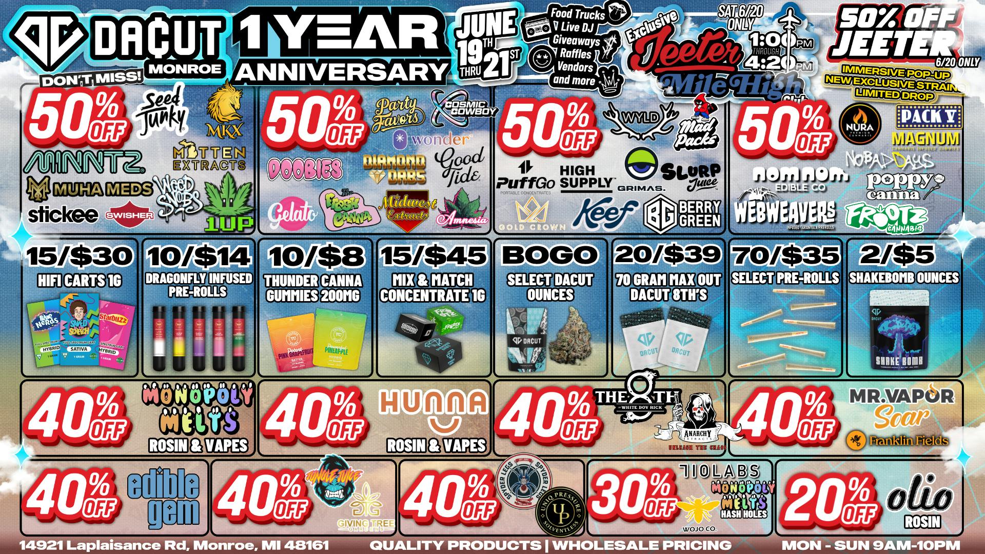 DACUT - Monroe Jeeter Mile High + up to 50% off your fave brands