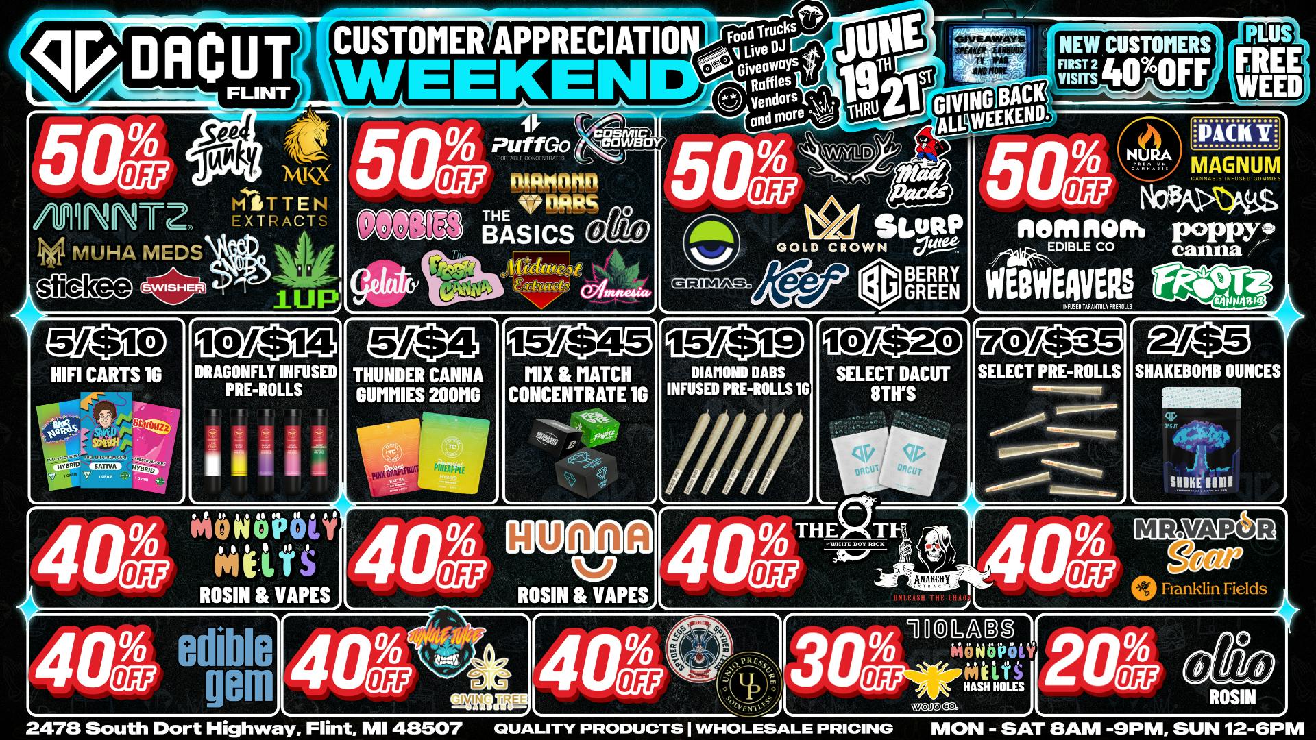 DACUT - FLINT Customer Appreciation 50% Off your Fav Brands