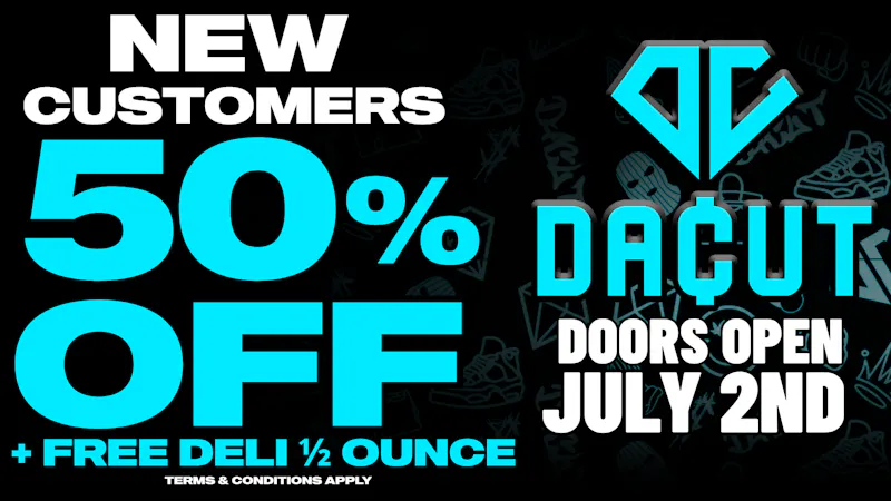 Dacut New Buffalo New Customers 50% OFF + FREE WEED