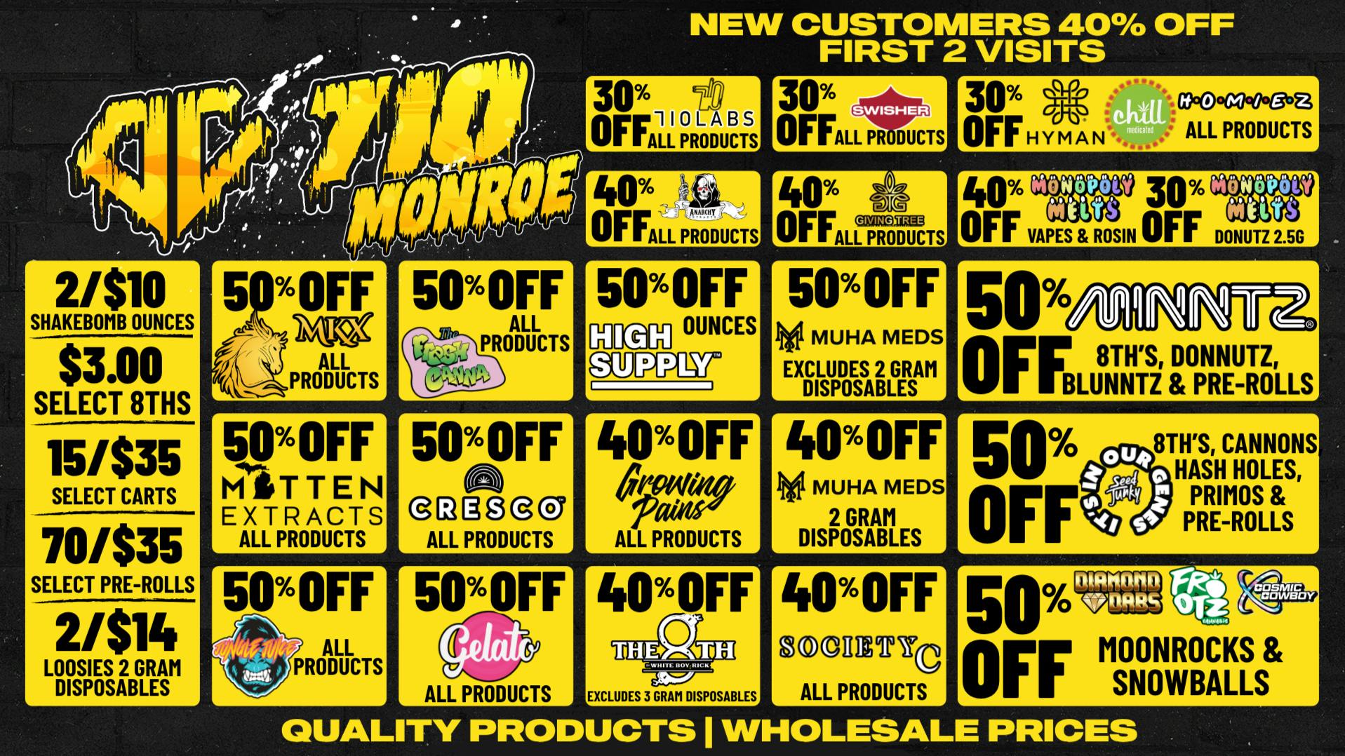 DACUT - Monroe 2/$10 Shake OZ, 50%, 50% & 30% OFF Brands + More