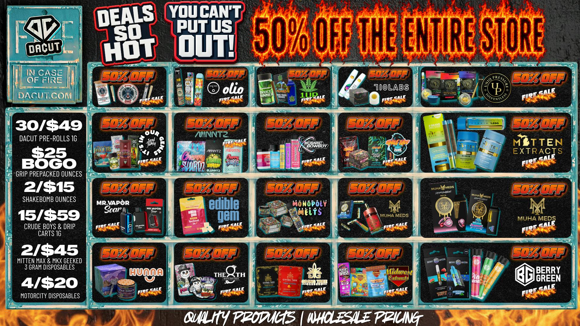 DACUT - Monroe 50% off Fire Sale