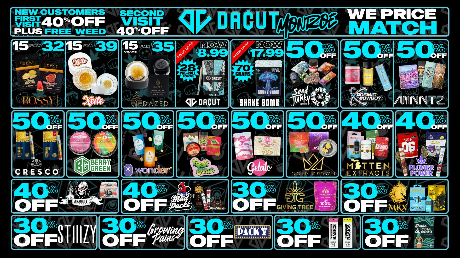 DACUT - Monroe 50%, 40% & 30% OFF Your Favorite Brands + More