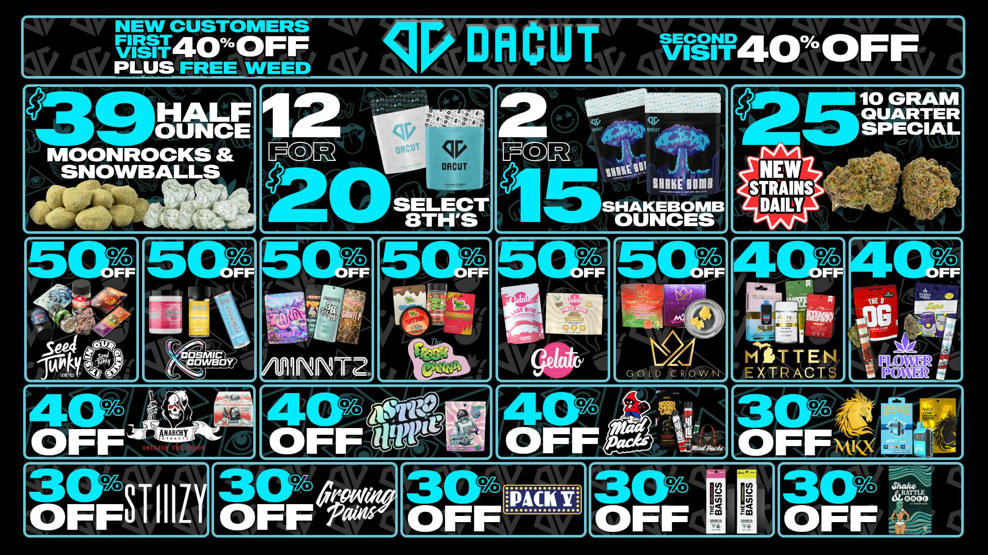 DACUT 50%, 40%, 30% OFF Your Favorite Brand + MORE!