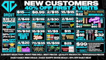 DACUT - Monroe $8.99 28 Pack Pre-Rolls, 15/$32 Carts, 15/$39 Dabs