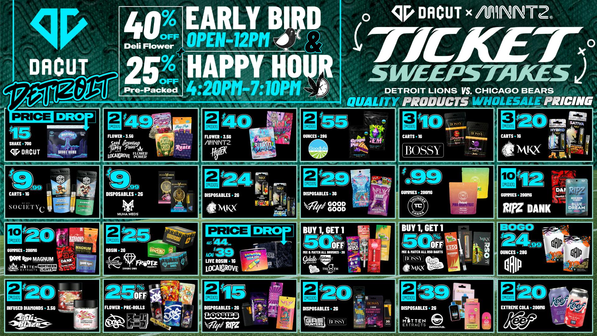DACUT $15 MaxOut Shake 2.5 Oz, $10 Muha Meds AIO 2g+more