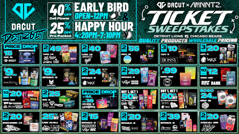 DACUT $15 MaxOut Shake 2.5 Oz, $10 Muha Meds AIO 2g+more
