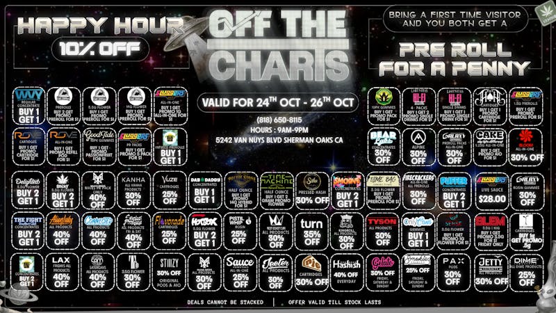 Off the Charts - Sherman Oaks FIRE WEEKND DEALS ARE BACK !!