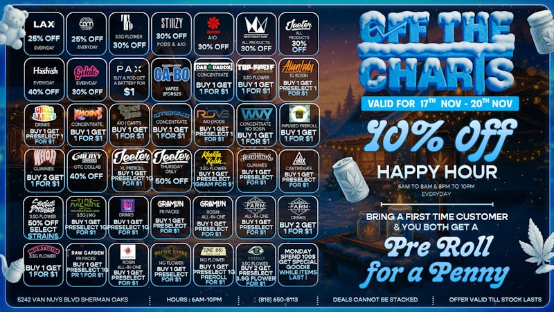 Off the Charts - Sherman Oaks CASHBACK LOYALTY REWARDS ON EVERY PURCHASE