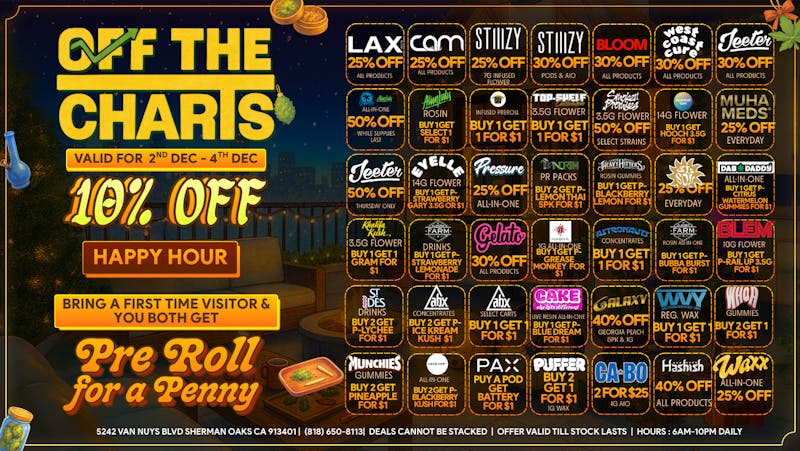 Off the Charts - Sherman Oaks THE DEALS ARE STILL COMING IN HOT !!