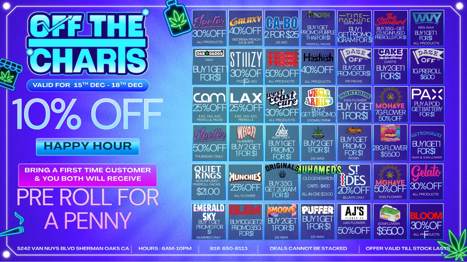 Off the Charts - Sherman Oaks MORE DEALS B4 THE BIG ONE