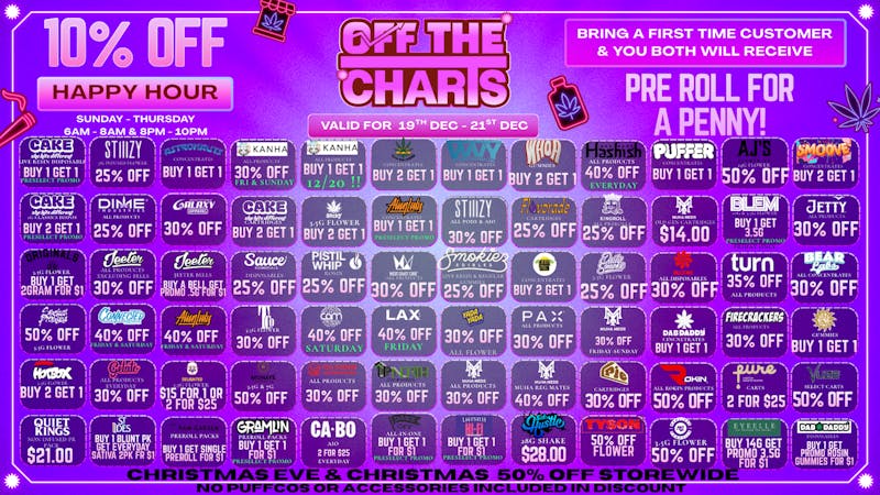 Off the Charts - Sherman Oaks 7 DAYS B4 THE BIG SALE !! (50% OFF CHRISTMAS EVE)