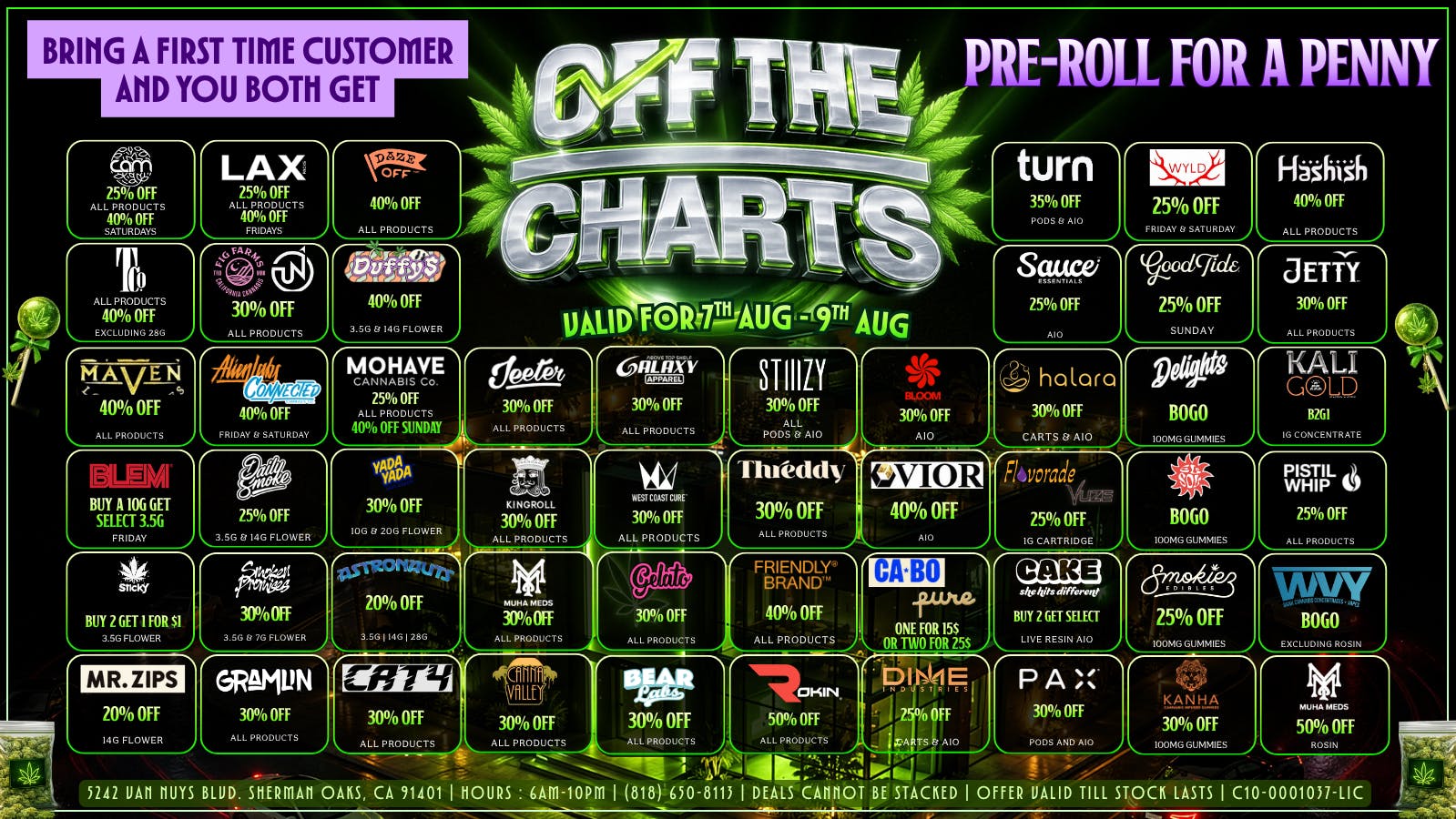 Off the Charts - Sherman Oaks ❤️‍🔥🔥 Hot Weekend Deals ❤️‍🔥🔥 Fire Savings