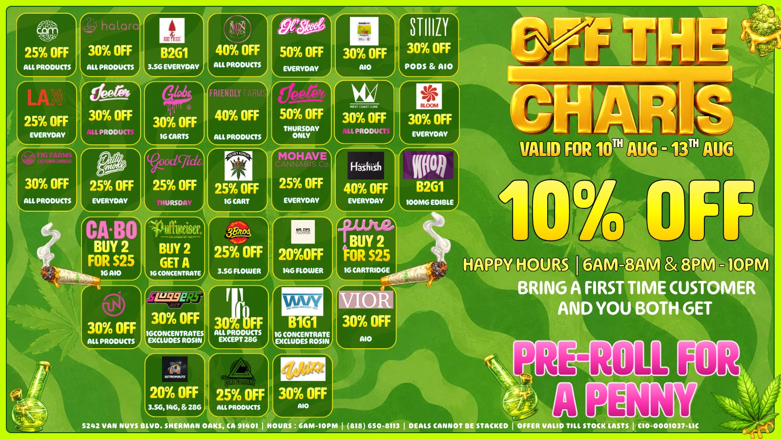 Off the Charts - Sherman Oaks 🔥 🌴 ☀️Hot Weekly Deals 🔥 🌴 ☀️