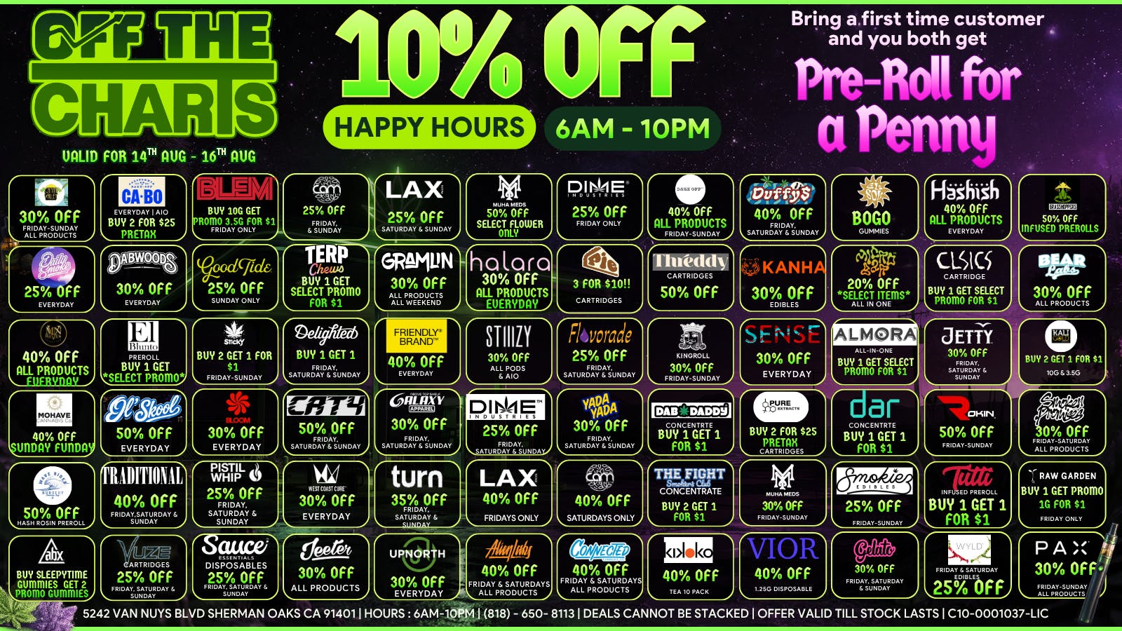 Off the Charts - Sherman Oaks WEEKEND DEALS⚡ STOCK UP & SAVE THIS WEEKEND ⚡