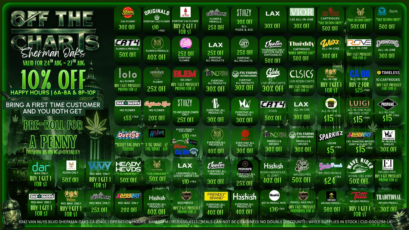 Off the Charts - Sherman Oaks 🔥 FIRE WEEKDAY DEALS ARE HERE! 🔥
