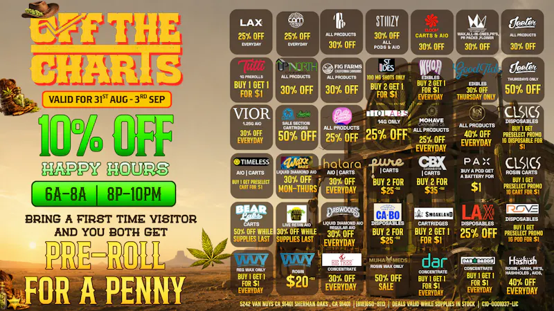 Off the Charts - Sherman Oaks 🔥 WM Sherman Oaks — DAILY DEALS & FRESH DROPS 🔥